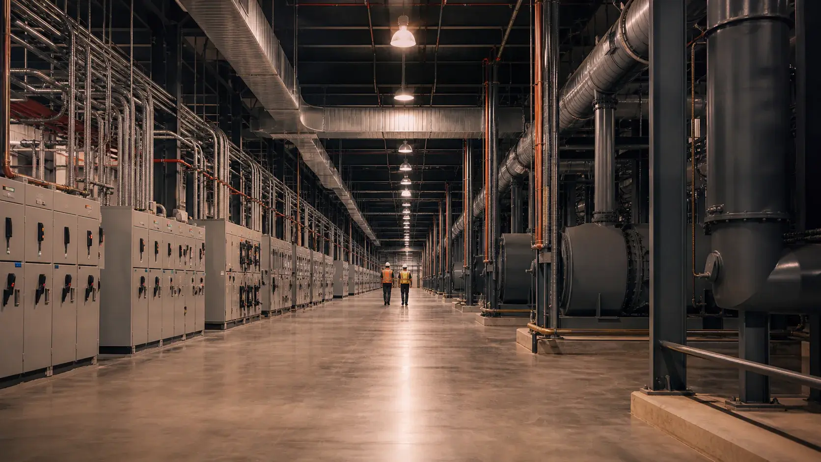 A vast data center power and cooling infrastructure gallery